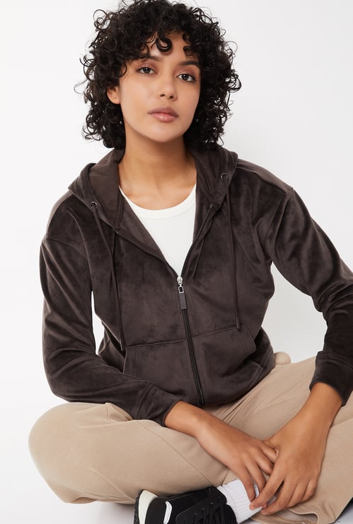 Women Solid Hooded Jacket