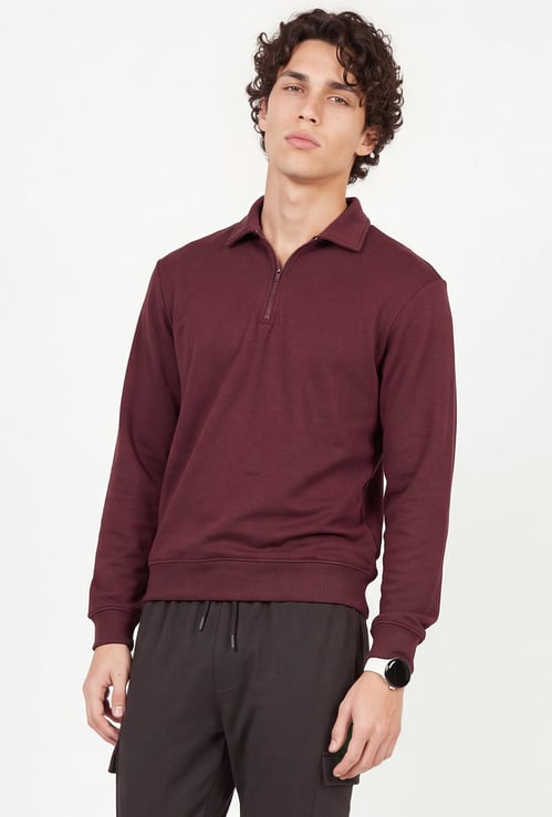 Men Collared Sports Sweatshirt