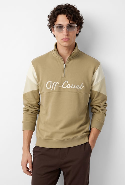 Men Embroidered Sports Sweatshirt