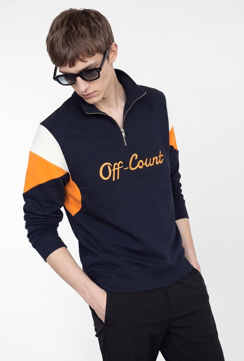 Men Embroidered Sports Sweatshirt