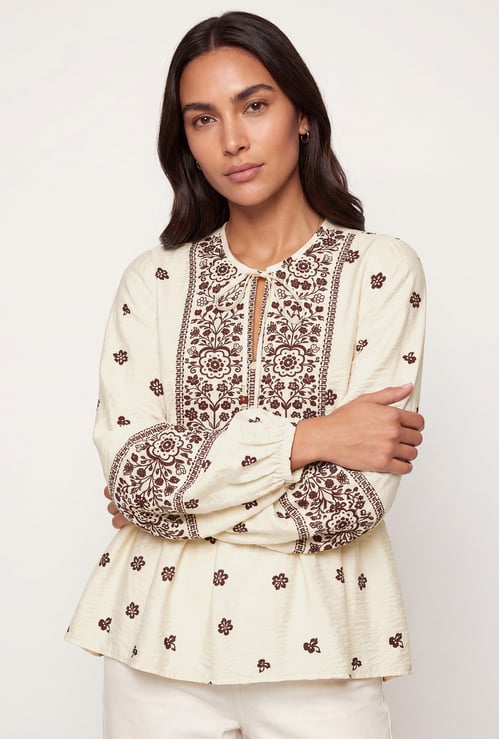 Women Printed Peplum Top