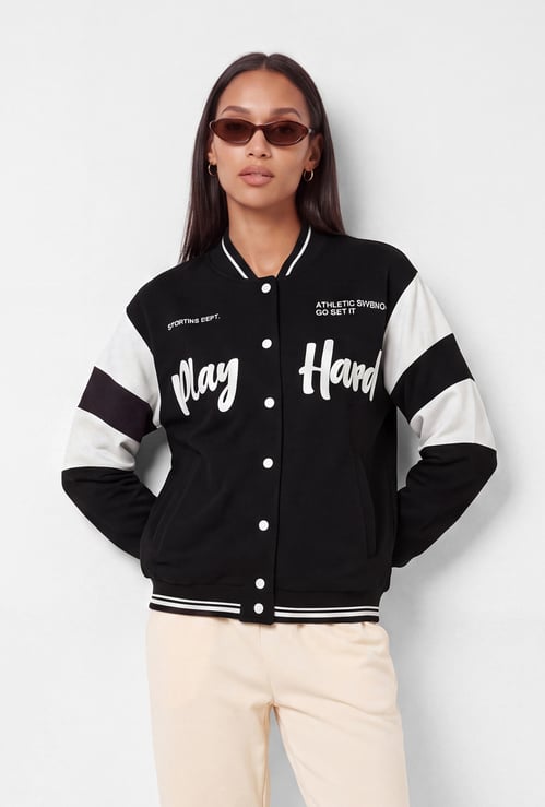 Women Printed Varsity Sports Jacket