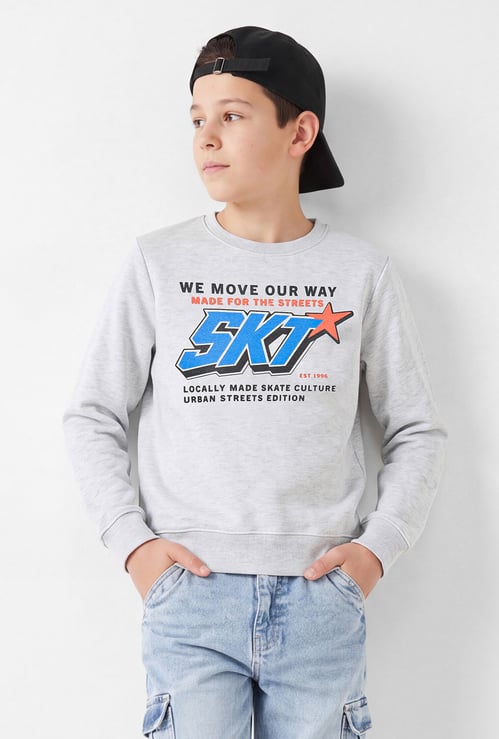 Boys Printed Pullover Sweatshirt