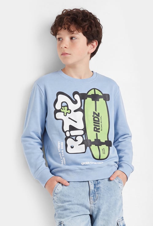 Boys Printed Pullover Sweatshirt