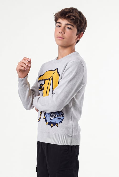 Max Jacquard Knit Sweater Cotton Blend