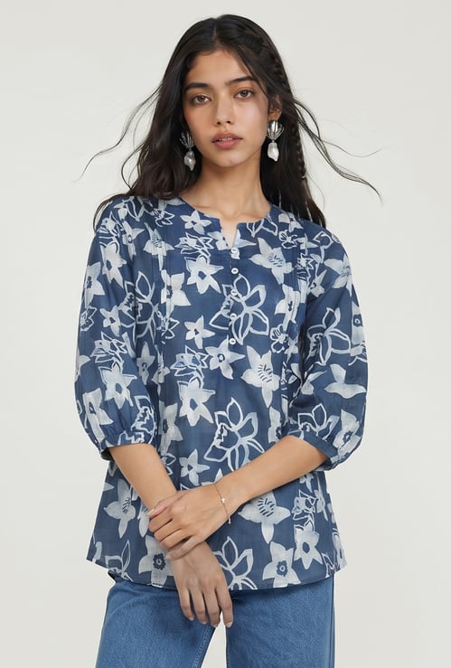Women Floral Print Straight Kurti