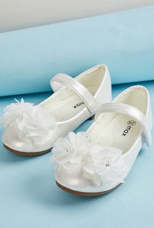 Girls Floral Embellished Mary Janes