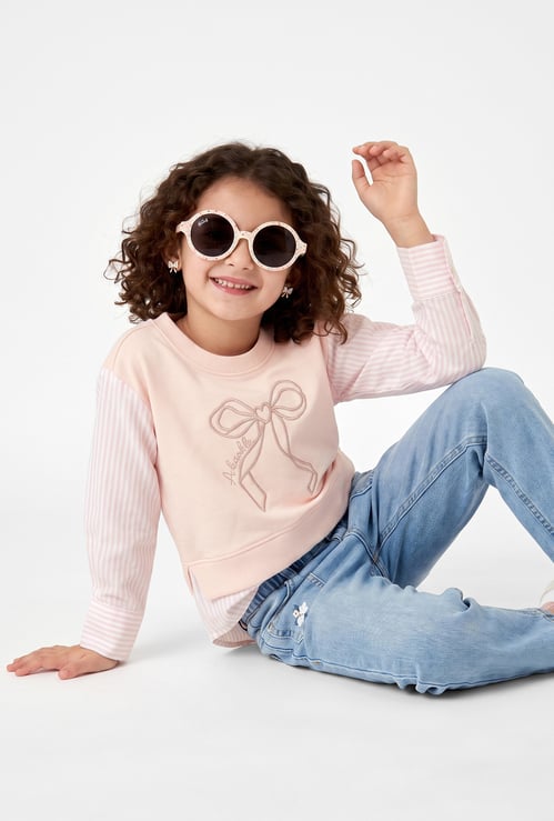 Girls Embroidered Twofer Top