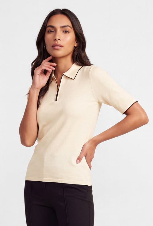 Women Knit Polo T-shirt