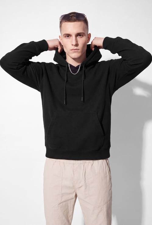 URB_N Men Solid Oversized Hoodie