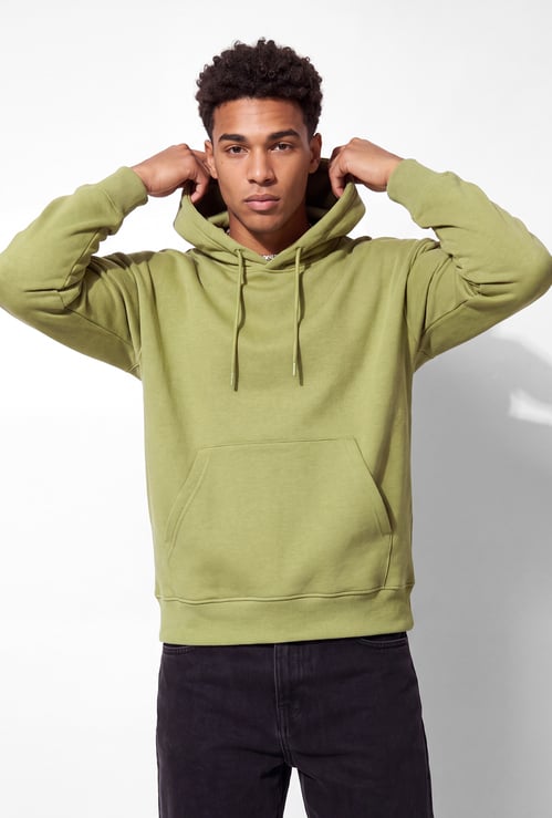 URB_N Men Solid Oversized Hoodie