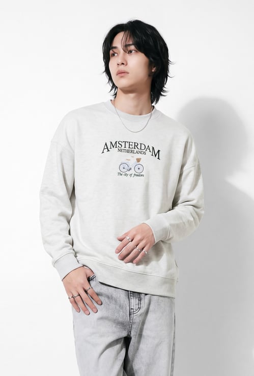 URB_N Men Embroidered Pullover Sweatshirt