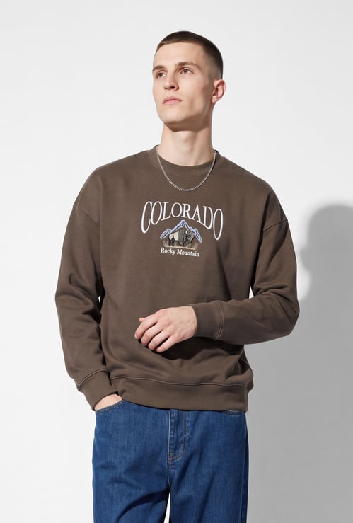URB_N Men Embroidered Pullover Sweatshirt