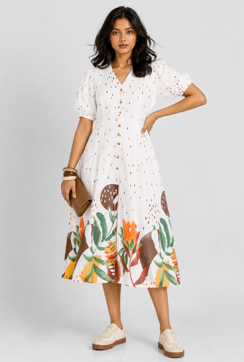 Women Printed A-line Dress