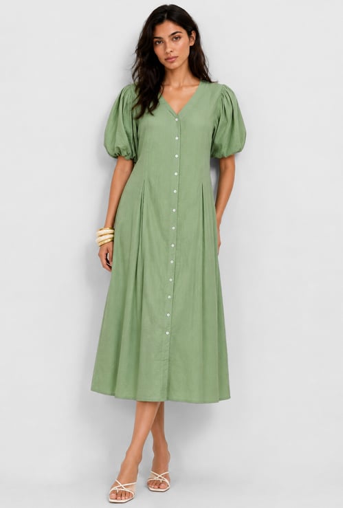 Women Solid A-line Dress