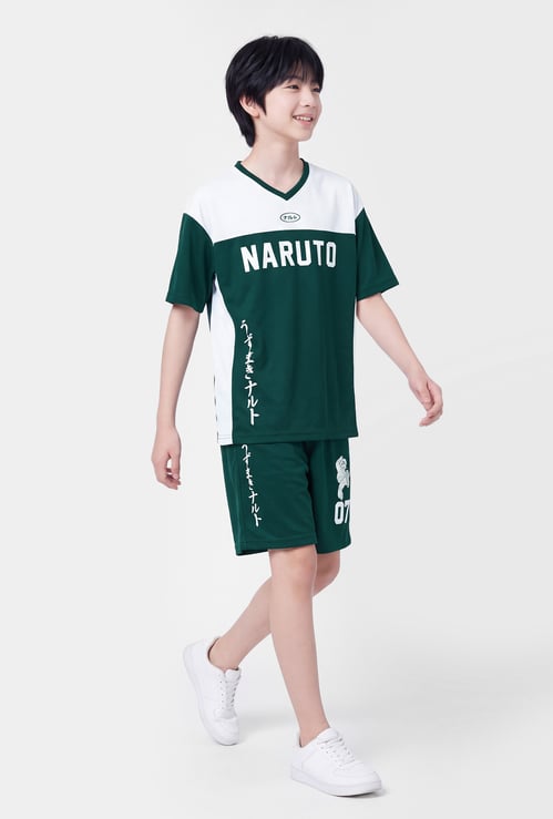 Boys Naruto Printed Shorts Set