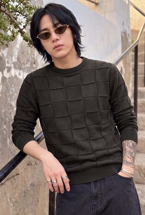URB_N Men Textured Sweater