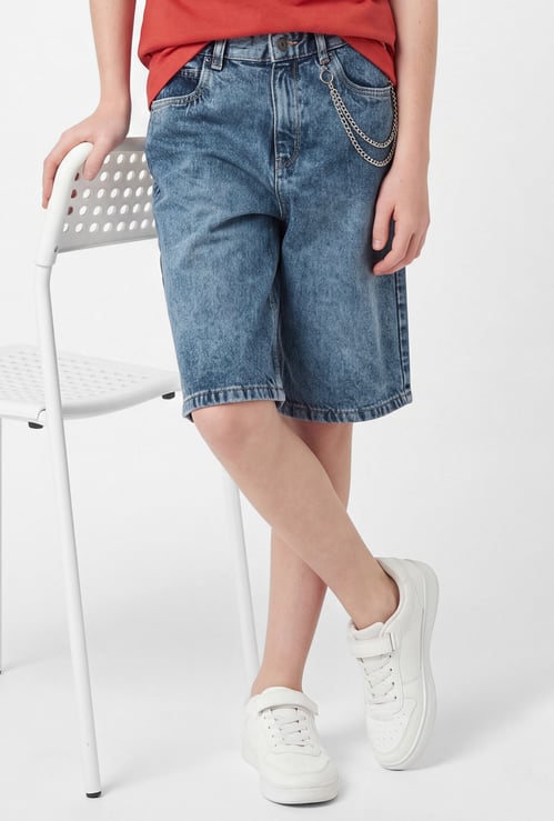 Boys Washed Skater Jorts