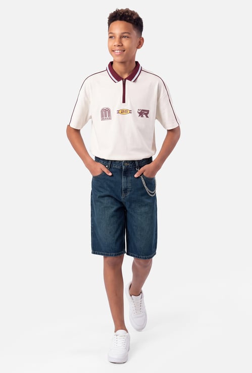 Boys Solid Denim Jorts