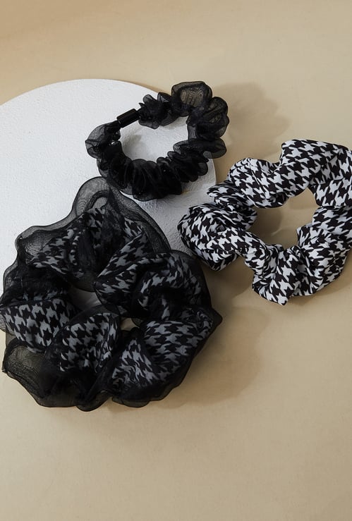 Women Printed Scrunchies - Pack of 3