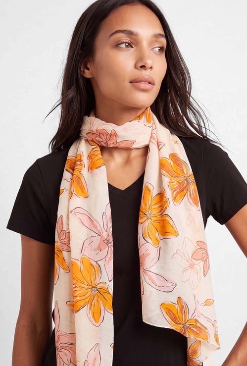 Women Floral Print Scarf