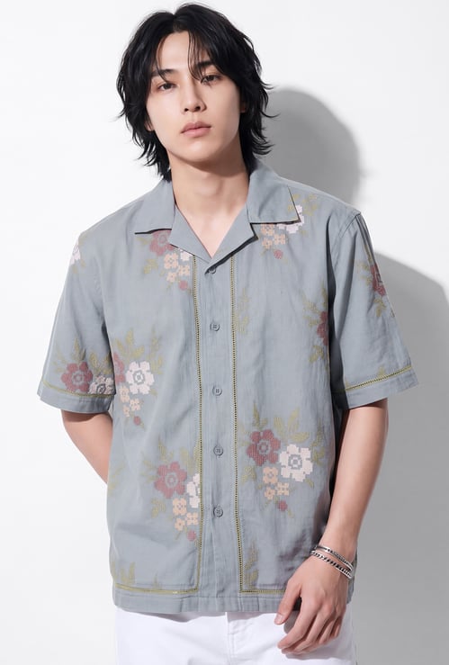URB_N Men Embroidered Resort Shirt