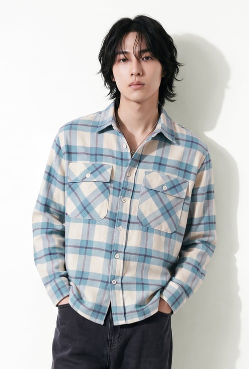 URB_N Men Checked Oversized Shirt