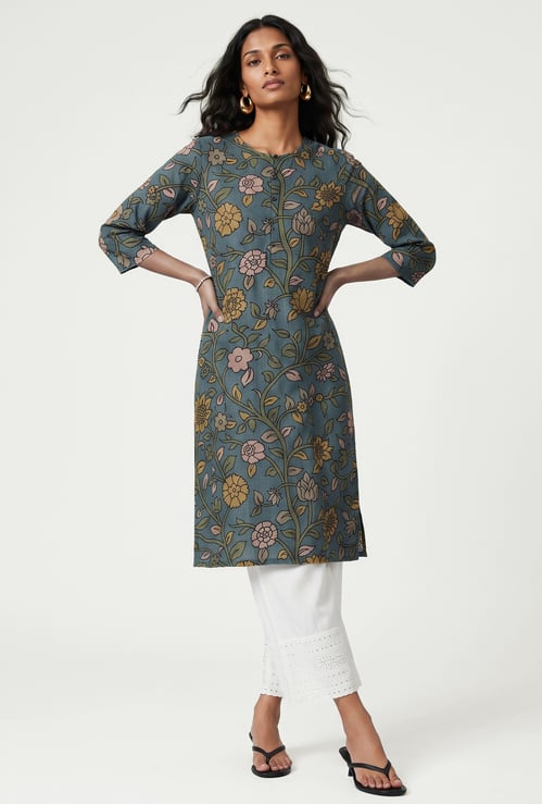 Women Floral Print Straight Kurta
