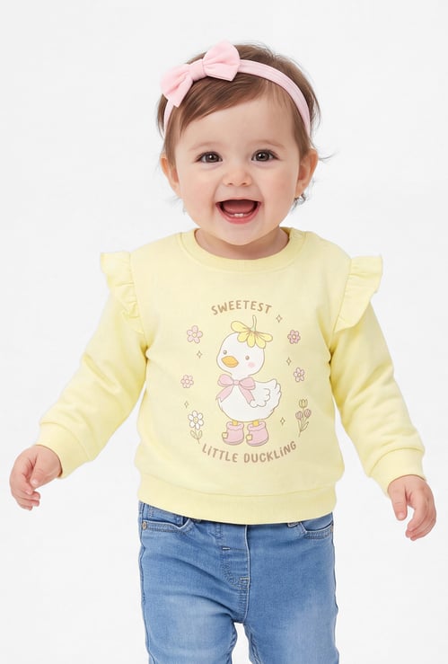 Girls Duck Printed Sweatshirt