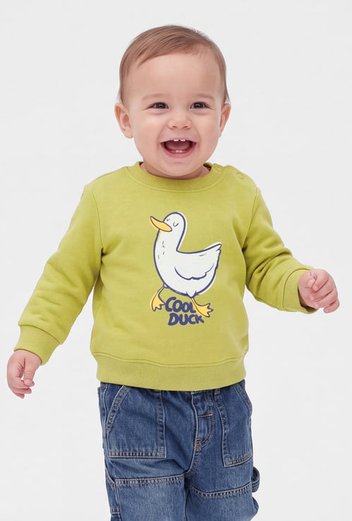 Boys Duck Printed Pullover Sweatshirt