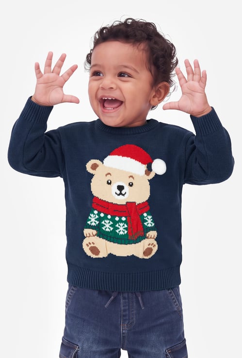 Max Acrylic Knitted Crew Neck Sweater
