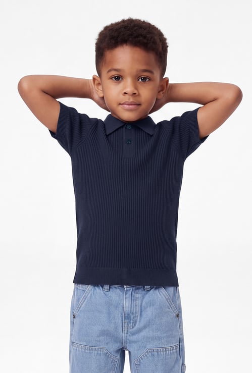 Boys Solid Polo T-shirt