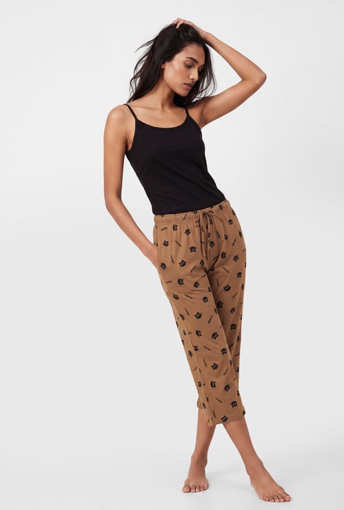 Women Printed Knit Capri