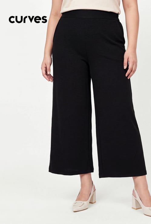 Women Wide-Leg Pull-on Trousers