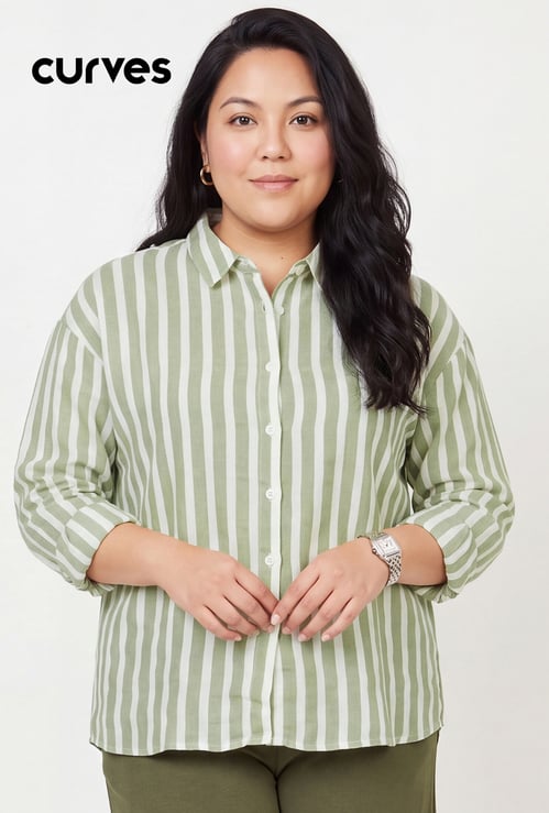 Women Striped Drop-Shoulder Shirt
