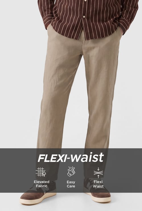 Men Solid Regular Fit Trousers