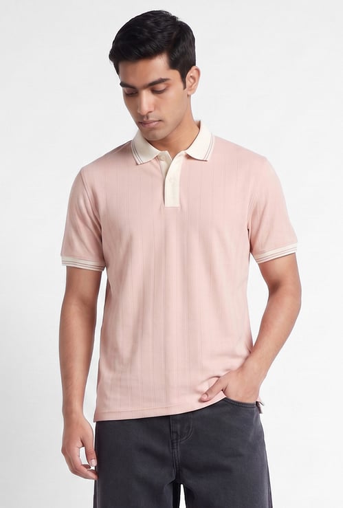 Men Striped Polo T-shirt