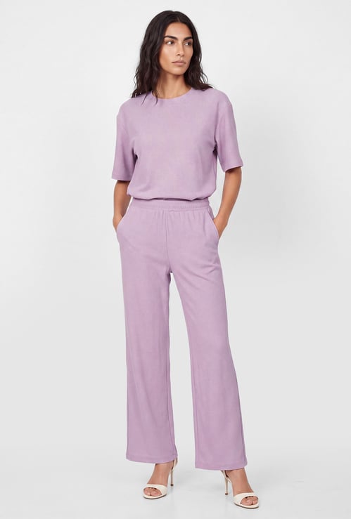 Women Textured Pull-on Pants