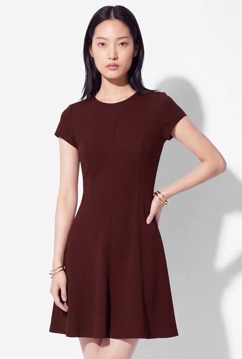 Women Solid Fit & Flare Dress