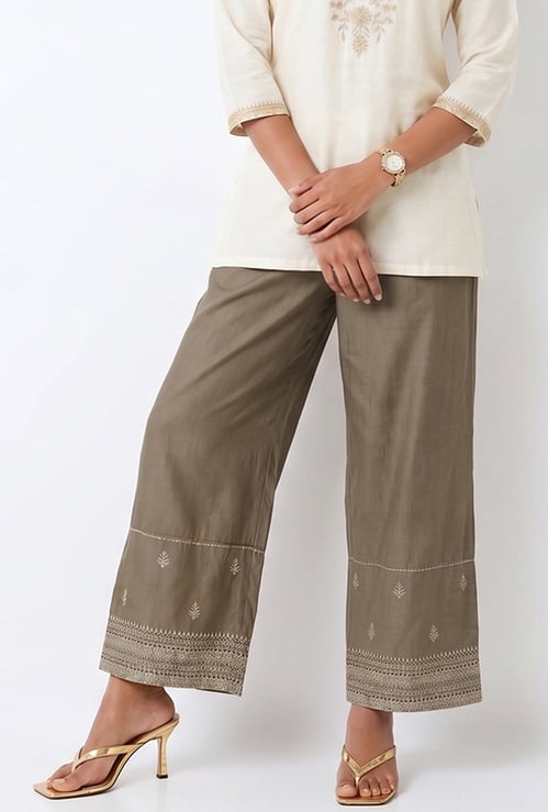 Women Embroidered Palazzos