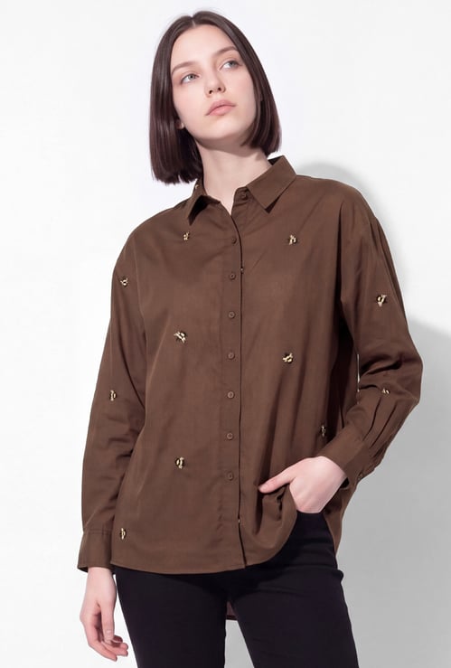 URB_N Women Embroidered Shirt