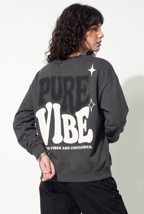URB_N Women Oversized Printed Sweatshirt