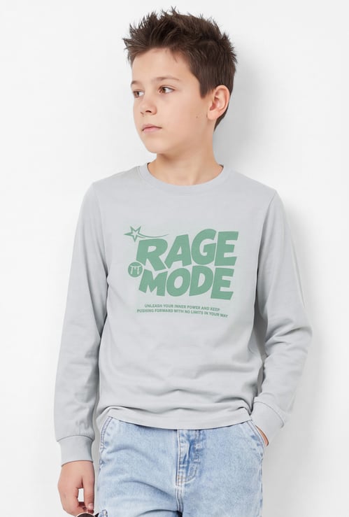 Boys Typography Print T-shirt
