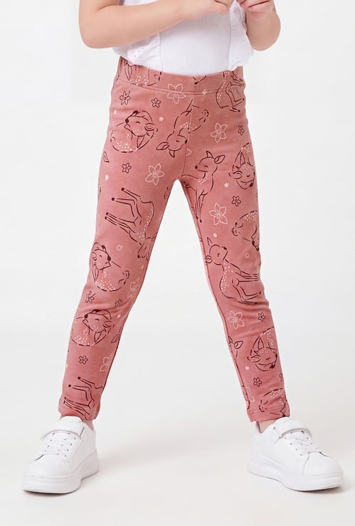 Girls Deer Print Leggings