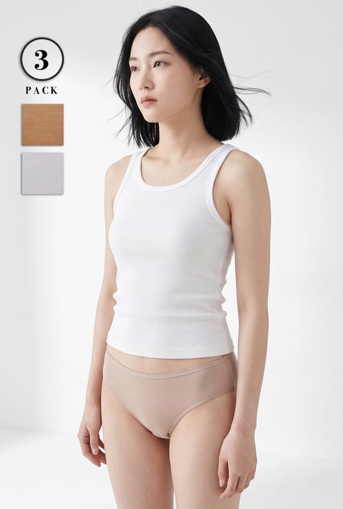 Women Solid Panties - Pack of 3