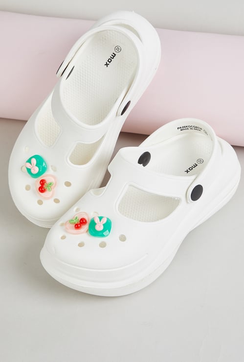 Girls Solid Clogs with Charms