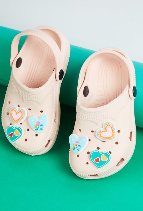 Girls Applique Clogs with Charms