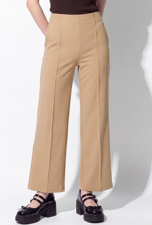Women Pintuck High-Rise Pants