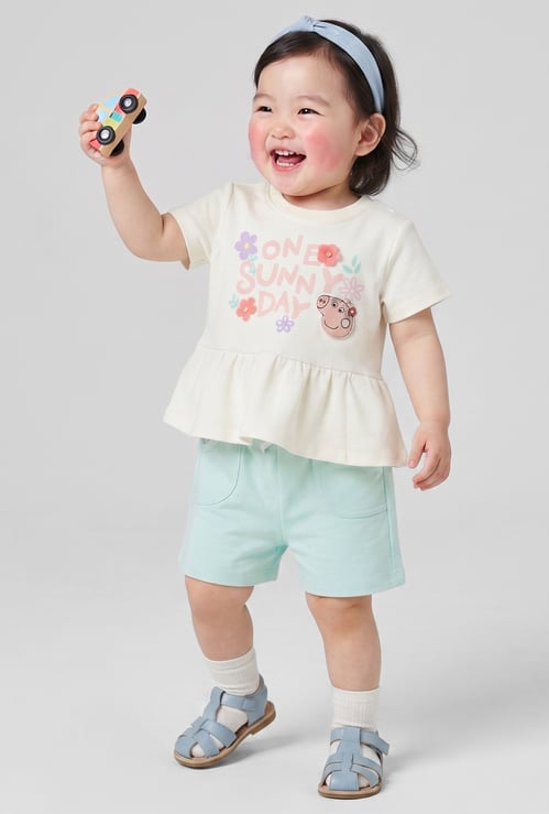 Girls Printed Top with Shorts Set