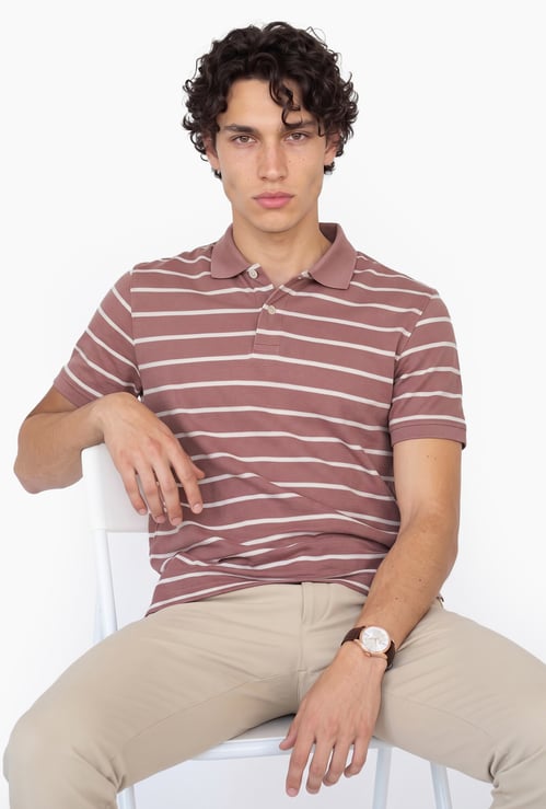 Men Striped Polo T-shirt